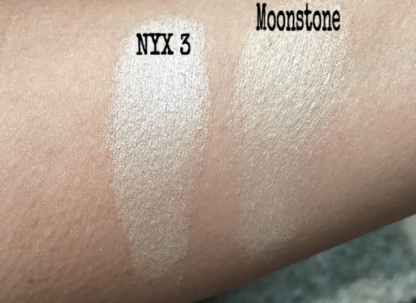 NYX vs. Moonstone swatch dupe